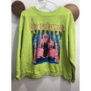 Goosebumps Sweatshirt Women's XL Green Slappy Dummy Horror Halloween 90s Retro